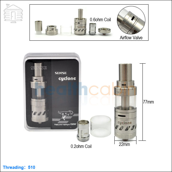 Sense Cyclone Stainless Steel Sub Ohm Tank Atomizer 5ml